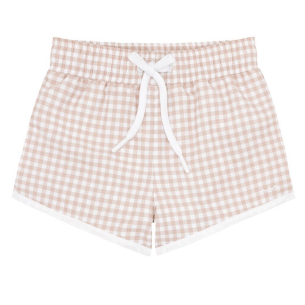boys tan gingham boardie